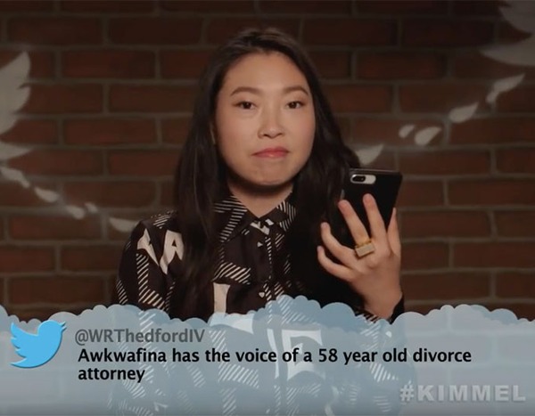 Awkwafina from Celebrity Mean Tweets From Jimmy Kimmel Live! | E! News